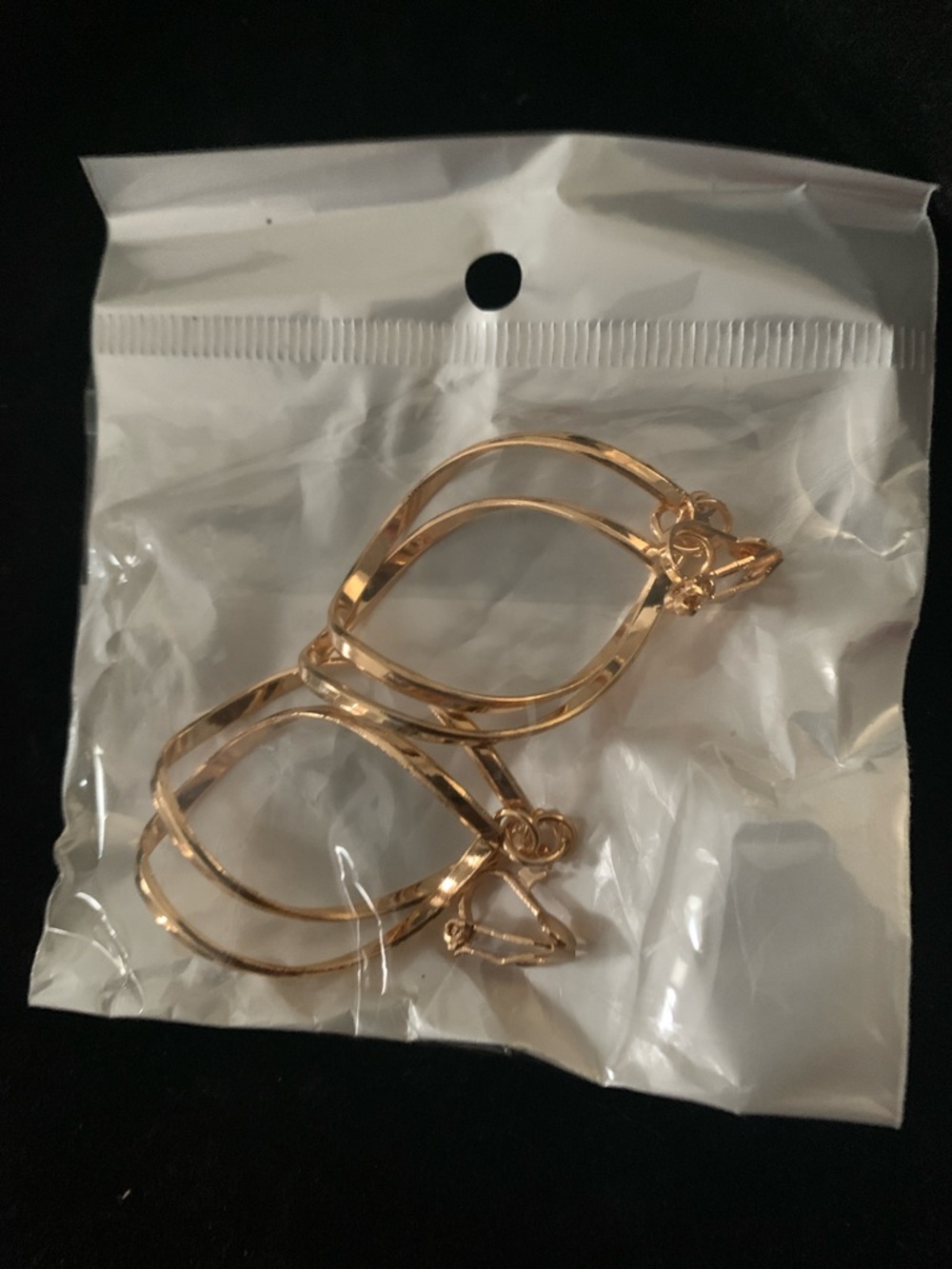 Gold-Tone Double Hoop Clip-On Earrings